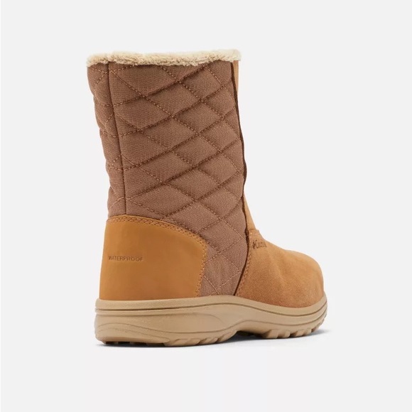 COLUMBIA ICE MAIDEN III WATERPROOF LEATHER SNOW BOOTS TAN NWT SIZE 8 - Picture 3 of 8